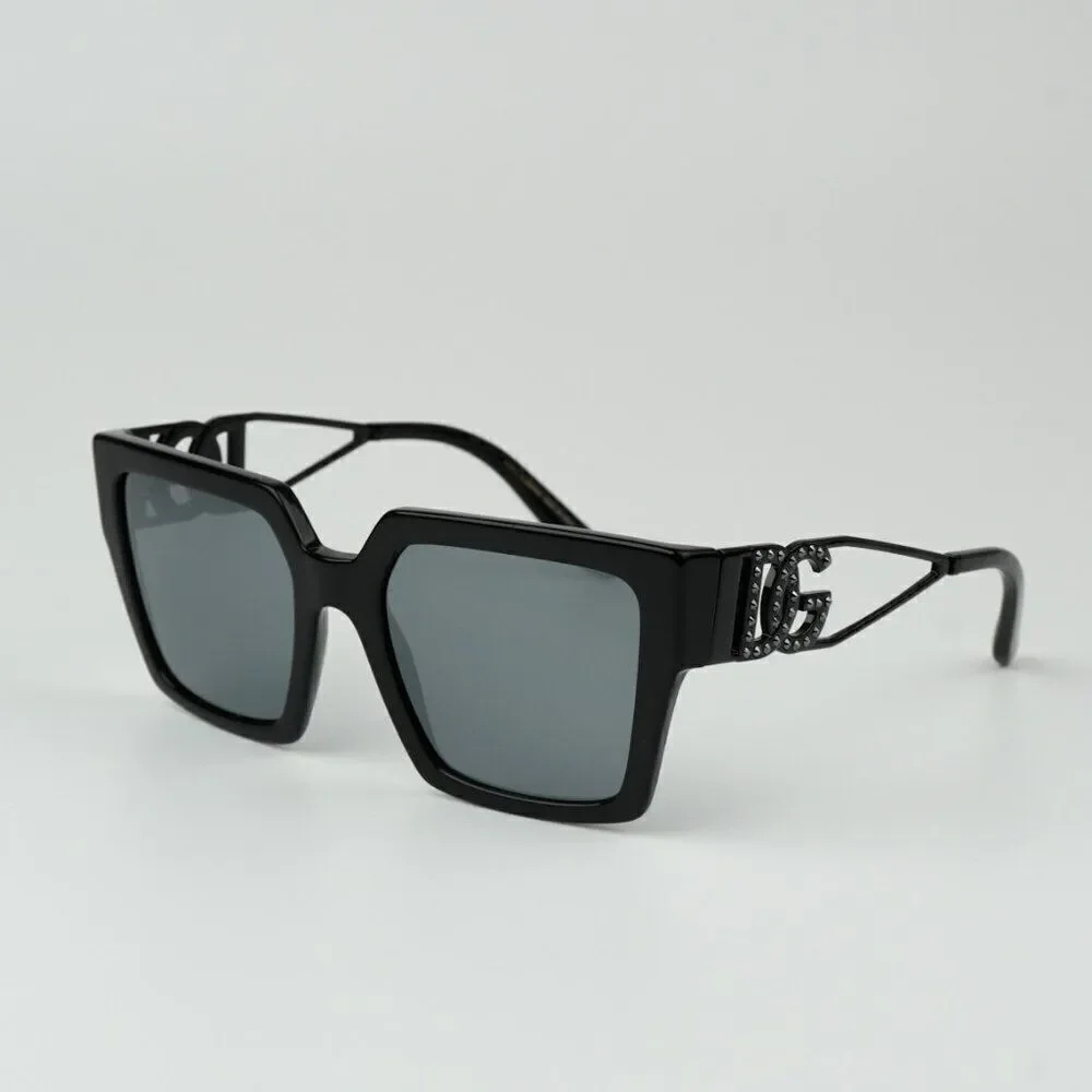 SALE! NEW D&G DG4446B 501/6G  Black Gray Mirrored Black Square Women Sunglasses